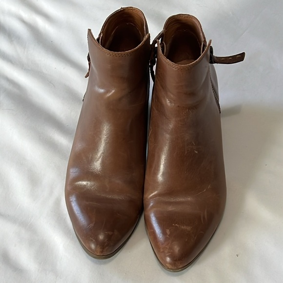 Frye Judith Double Zip Brown Leather Ankle Boots - Picture 4 of 13